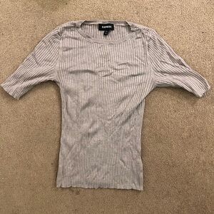 Express Oatmeal Tan Ribbed Sweater